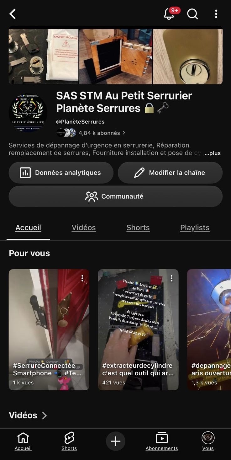 Chaîne YouTube SAS STM Au Petit Serrurier · Planète Serrures